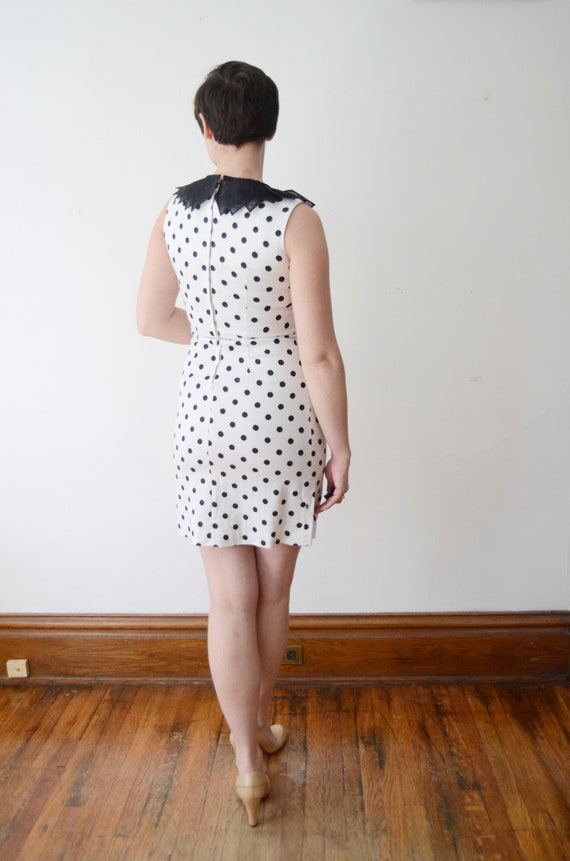 1960s Black and White Polka Dot Dress - XS/S - image 5