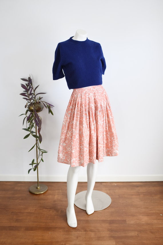 1960s Pink Floral Circle Skirt - XS - image 2