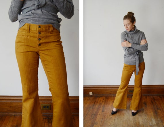 1970s Mustard Flare Pants - XS