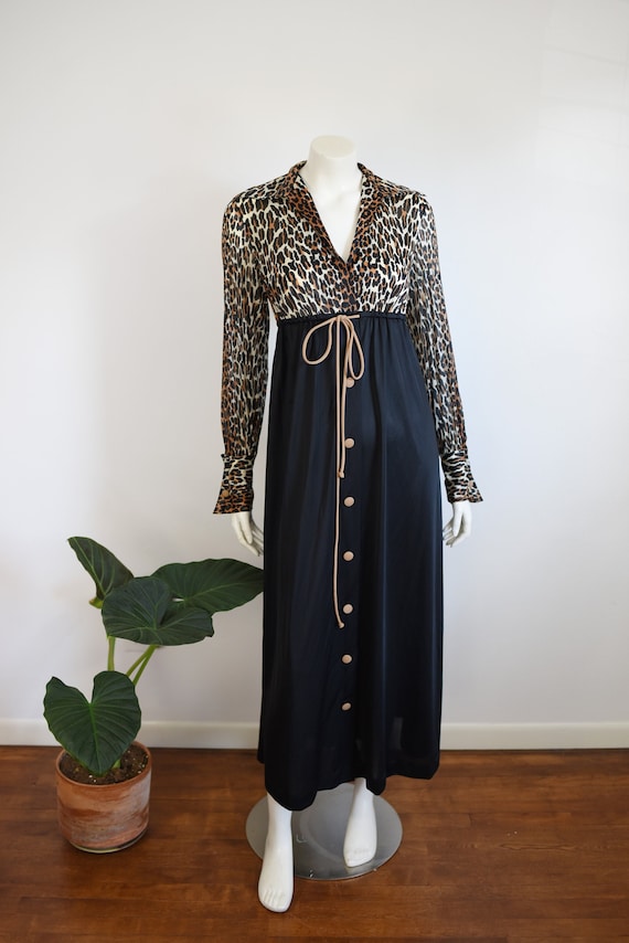 1960s Vanity Fair Leopard Dressing Gown - S