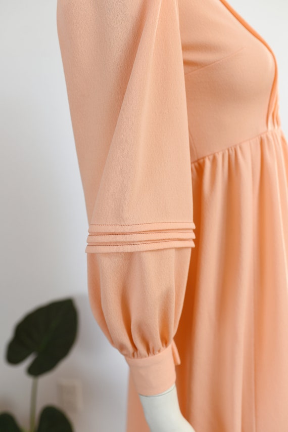 1970s Handmade Peach Maxi Dress - XXS - image 6