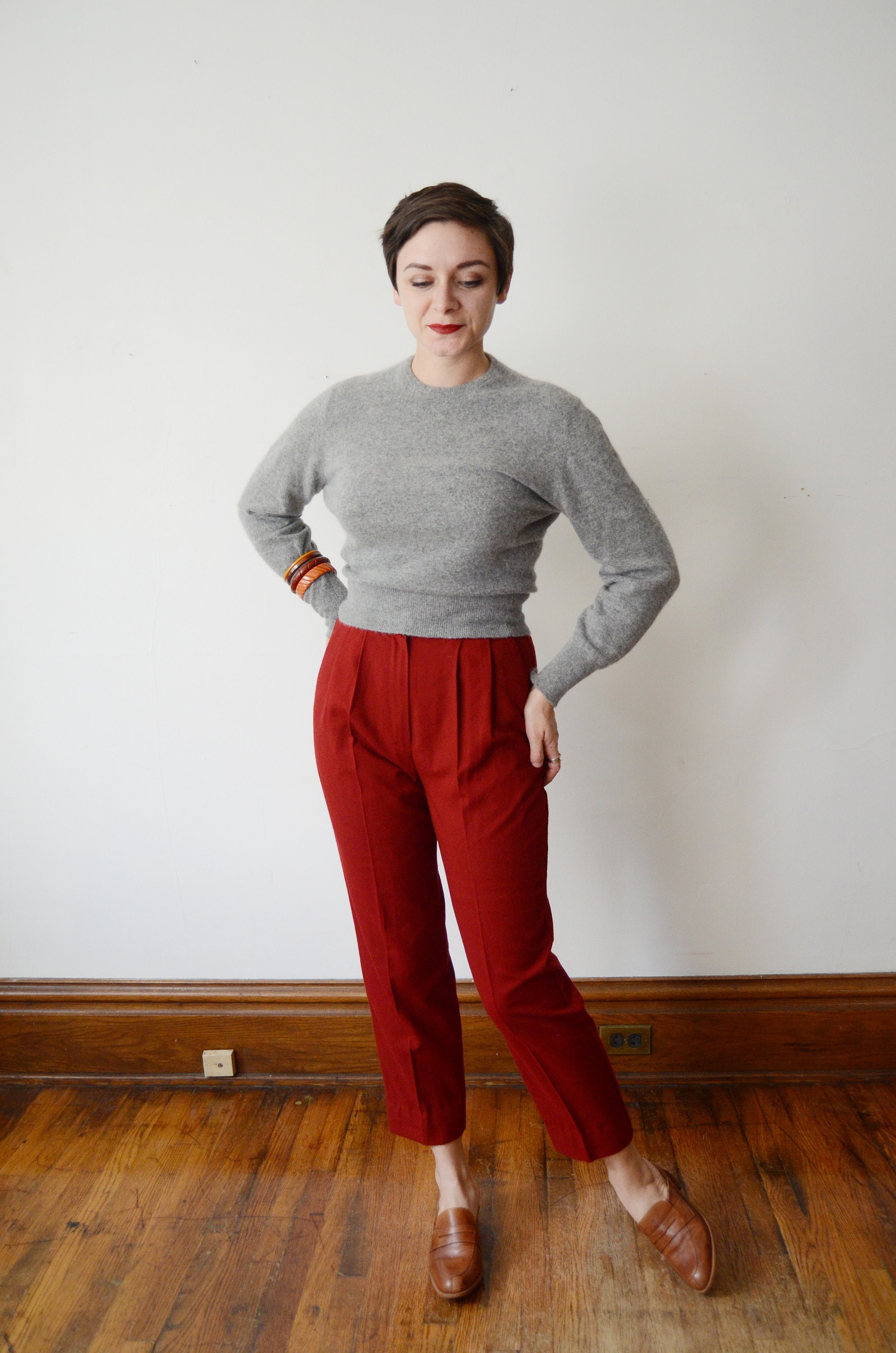 1980s Brick Red Slacks - M