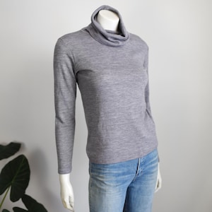1970s Grey Turtleneck Sweater - S