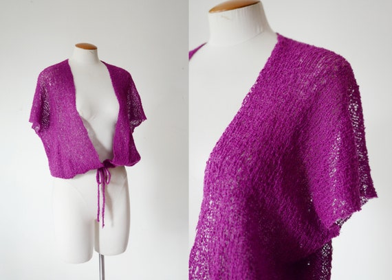 1980s Purple Knit Shrug - M/L/XL