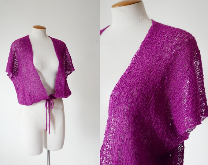 1980s Purple Knit Shrug - M/L/XL