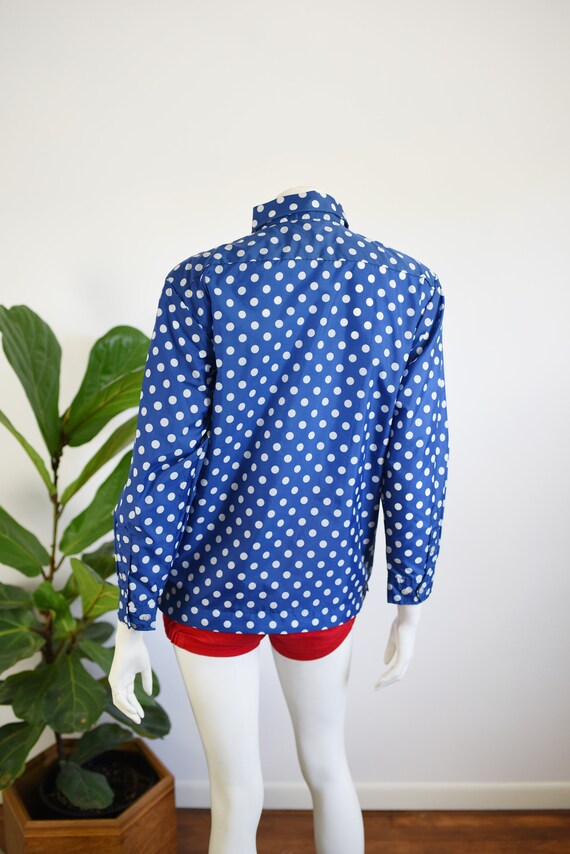 1970s Nylon Polka Dot Ski Blouse - S - image 8