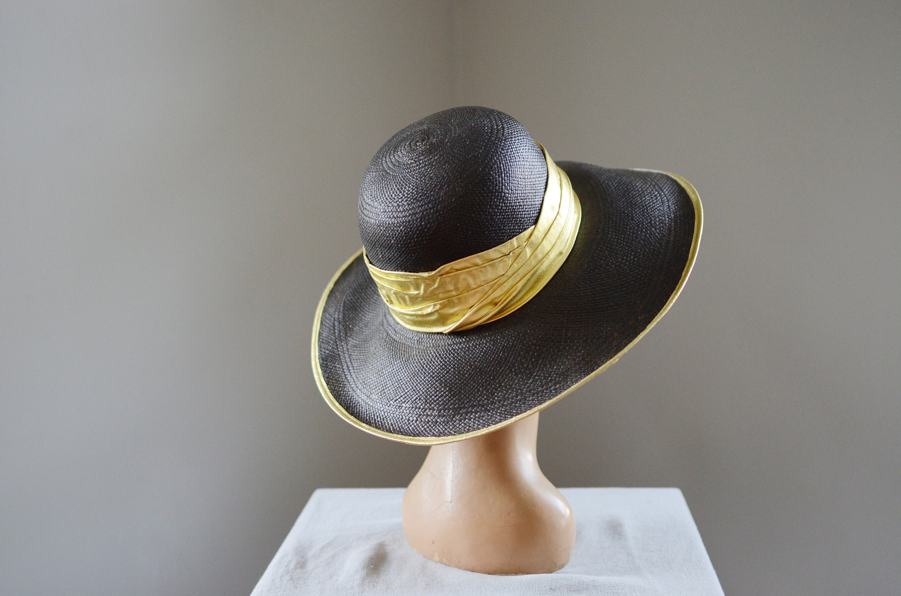 Betmar Black and Gold 80s Sunhat