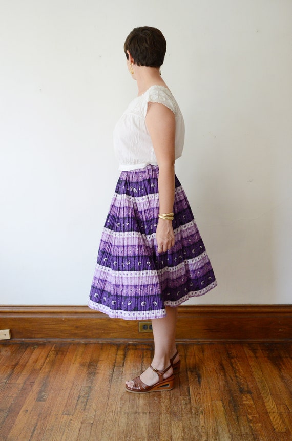 1950s Purple Pleated Skirt - XS/S - image 7