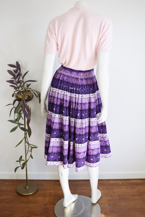 1950s Purple Pleated Skirt - XS/S - image 5