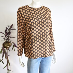 1980s Silk Polka Dot Blouse M image 6