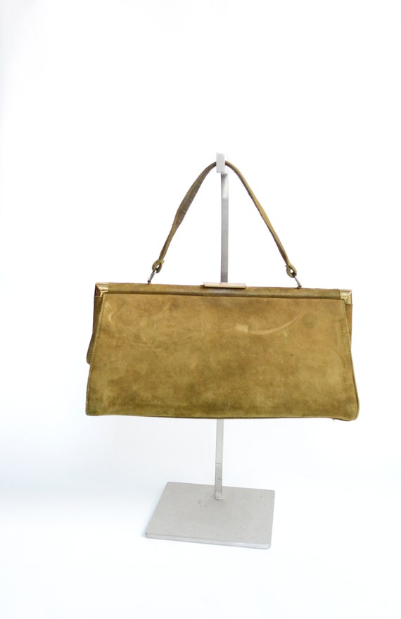 1950s Brown Suede Handbag