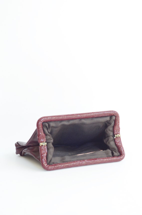 1970s Burgundy Leather Clutch - image 5