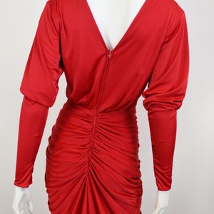 1980s Laura Winston Red Party Dress S/M image 6