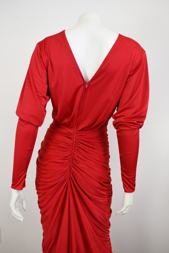 1980s Laura Winston Red Party Dress - S/M - image 6