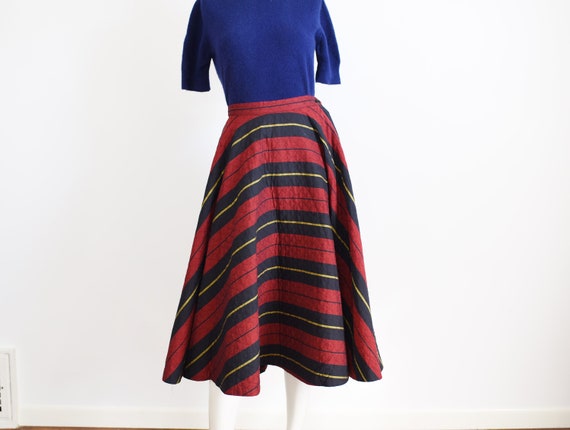 1950s Quilted Circle Skirt - XS