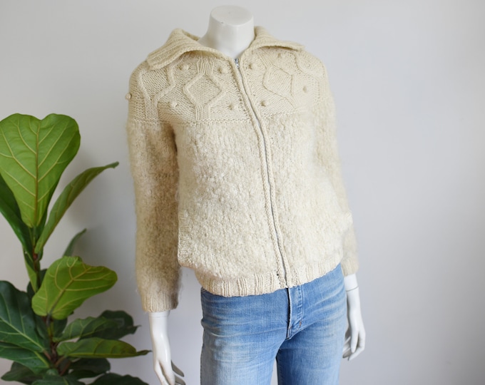 60s Handknit Cardigan - XS