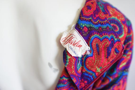 1960s Psychedelic Paisley Dress - M - image 4