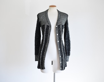 1970s Silver Lurex and Wool Cardigan - S/M