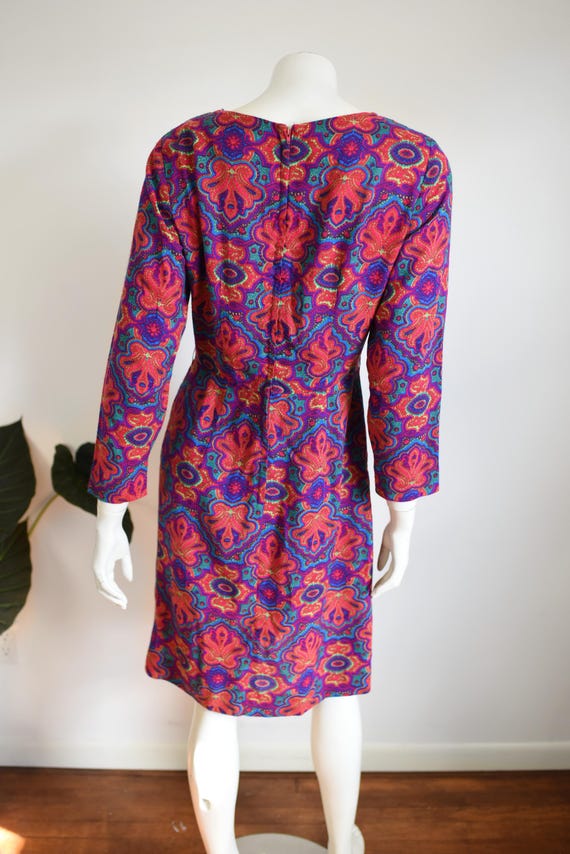 1960s Psychedelic Paisley Dress - M - image 7