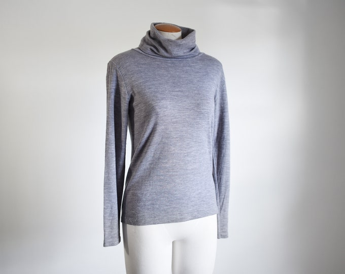 1970s Grey Turtleneck Sweater - S