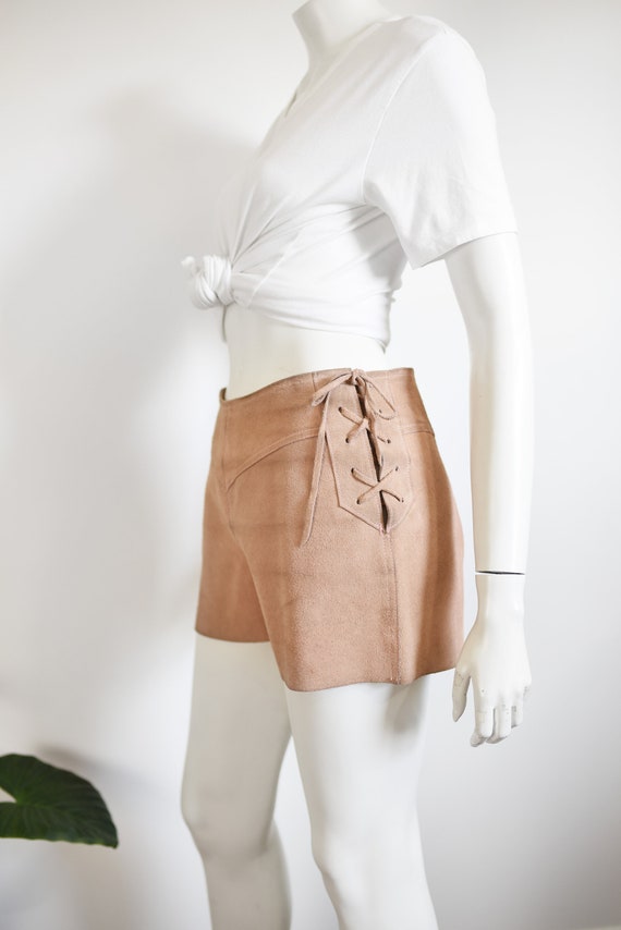 1970s Pink Suede Shorts - S - image 5