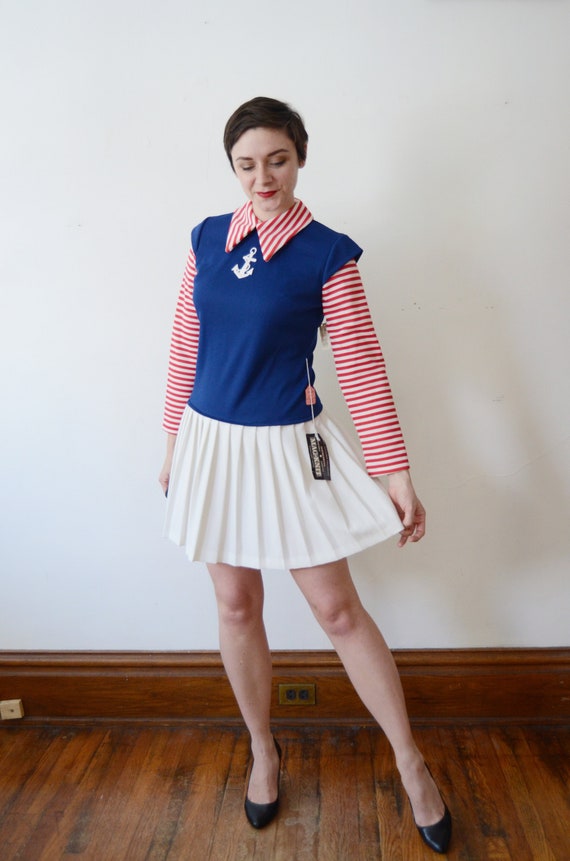 Deadstock Early 70s Sailor Mini Dress - S