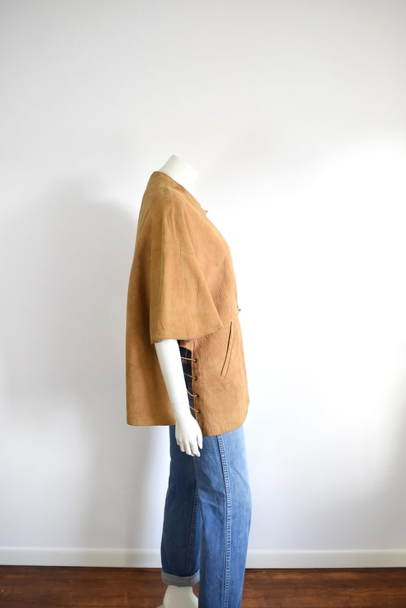 1970s Leather Cape - S/M - image 4