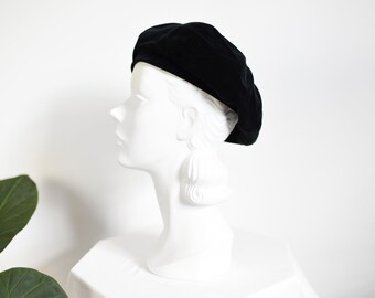 Deadstock 1970s Mr Martin Black Velvet Beret