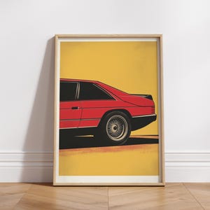 Retro 80s Aesthetic Car Art Poster | Vintage Automobile Wall Decor | Digital Download | Perfect for Car Lovers | Home Decoration|