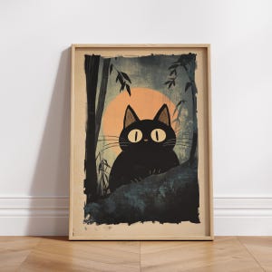 Whimsical Cat Wall Art Poster, Matte Vertical Cat Art, Home Decor, Cute Cat Print, Gifts for Cat Lovers, Animal Art