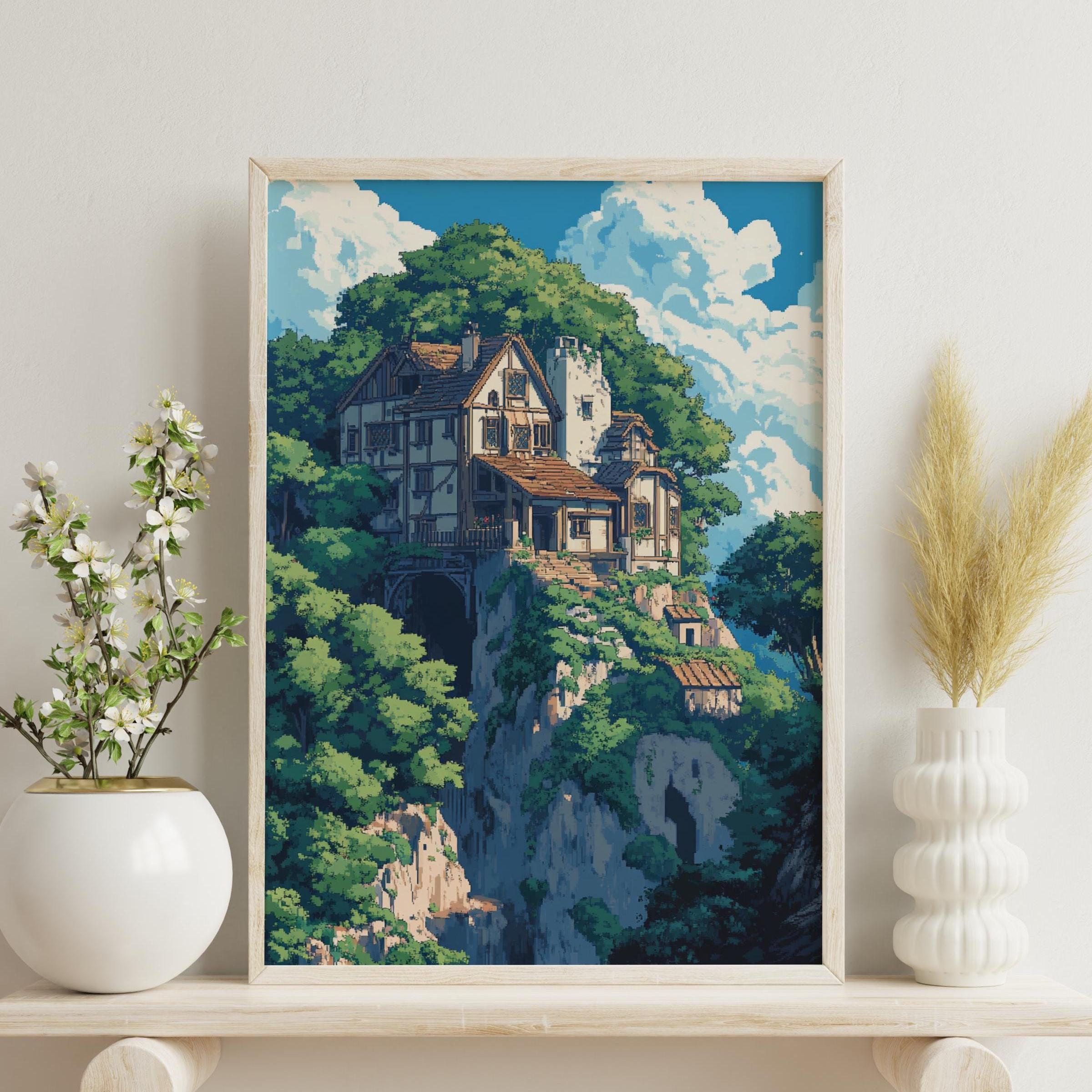 8-bit Enchanted Nature Poster: Cozy Pixel Art Digital Download - Etsy