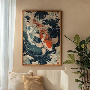 Japanese Koi Fish Poster: Matte Vertical Design - Digital Download image 5