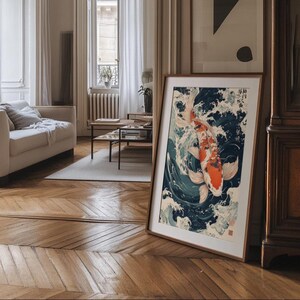 Japanese Koi Fish Poster: Matte Vertical Design - Digital Download image 4