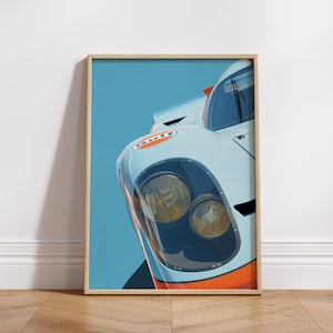 Retro Racing Car Poster | Vintage Motorsport Wall Art | Classic Race Car Print | Retro Auto Decor for Car Enthusiasts