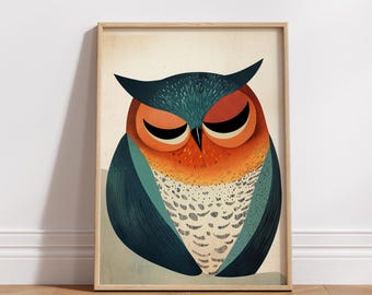 Whimsical Owl Wall Art: Boho Nursery Print (Digital Download)