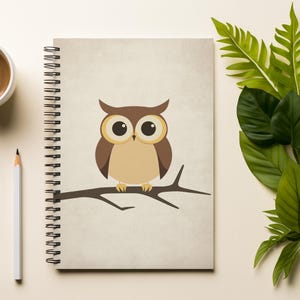 Charming Owl Spiral Notebook - Ruled Line, Cute Stationery for Students, Gift for Writers, Nature Lover Journaling, Back to School Supplies