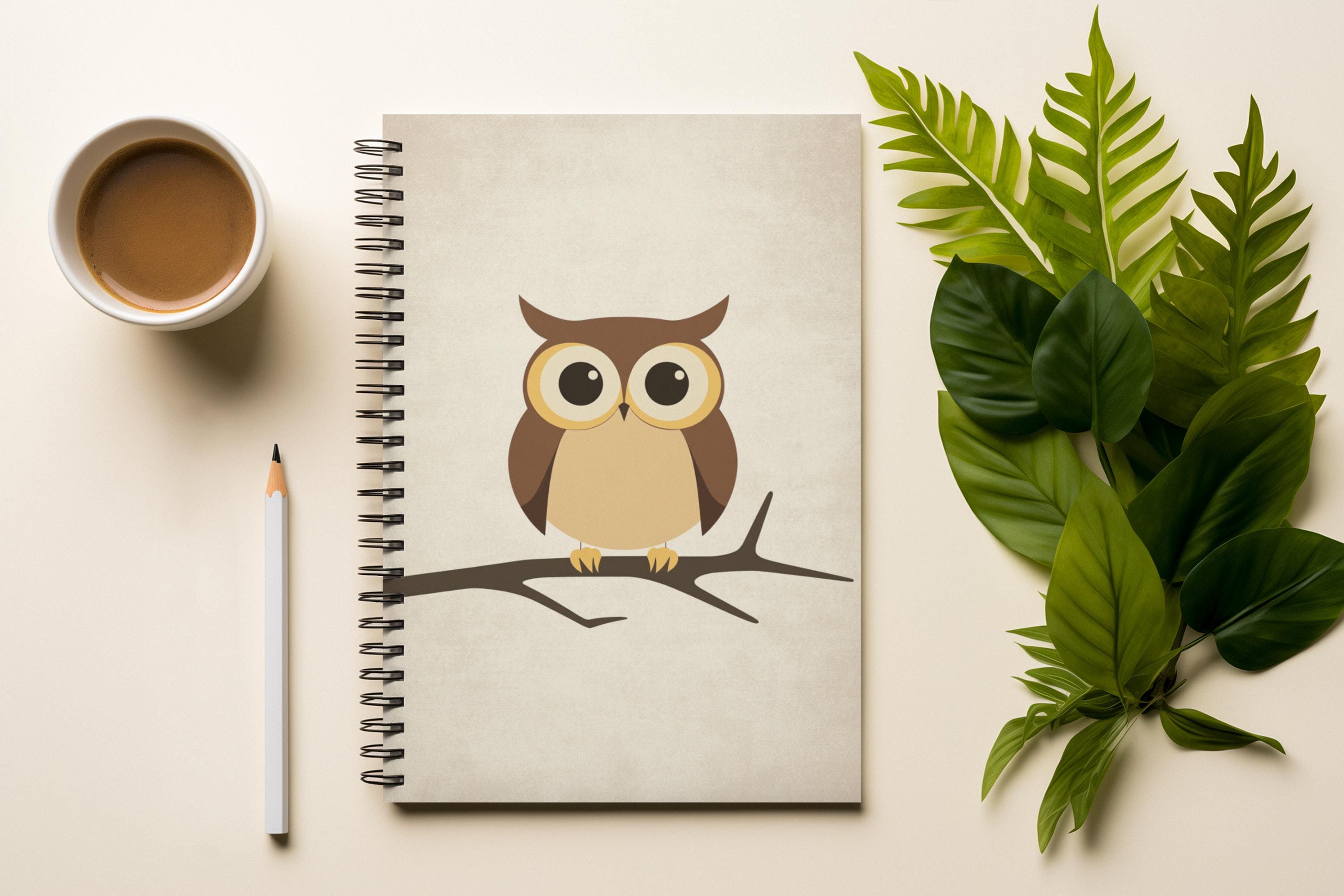 Charming Owl Spiral Notebook - Ruled Line, Cute Stationery for Students, Gift for Writers, Nature Lo