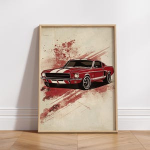fastback Muscle Car Matte Poster | Retro Wall Art | Automotive Decor | Great for Car Lovers | Gift for Him | Digital Download