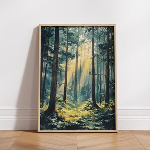 Serene Forest Poster, Natur inspirierte Wandkunst, Wald Poster, Perfekt für Zuhause oder Büro, Geschenk für Naturliebhaber, Waldkunst