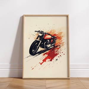 Vintage Motorcycle Art Print, Matte Vertical Posters for Bikers, Home Decor, Gift for Motorcycle Enthusiasts, Wall Art | Digital Download