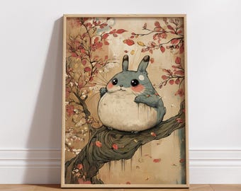 Whimsical Cute Bunny Matte Posters for Home Decor, Cute Animal Art, Vintage Aesthetic, Great for Kids&#39; Rooms, Gift for Nature Lovers