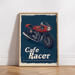 Vintage Motorcycle Matte Poster |Retro Wall Art Decor for Biker Enthusiasts | Digital Download  | Gift for Motorbike Lovers | Motorcycle Art