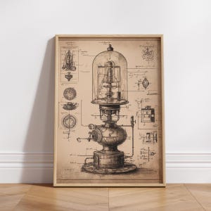 Vintage Engineering Matte Vertical Posters, Industrial Art Prints for Home Decor, Gift for Engineers, Science Enthusiasts, Mechanical