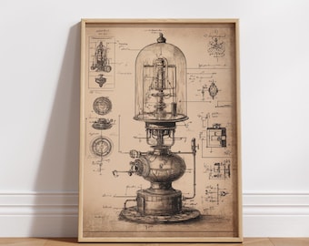 Vintage Engineering Matte Vertical Posters, Industrial Art Prints for Home Decor, Gift for Engineers, Science Enthusiasts, Mechanical