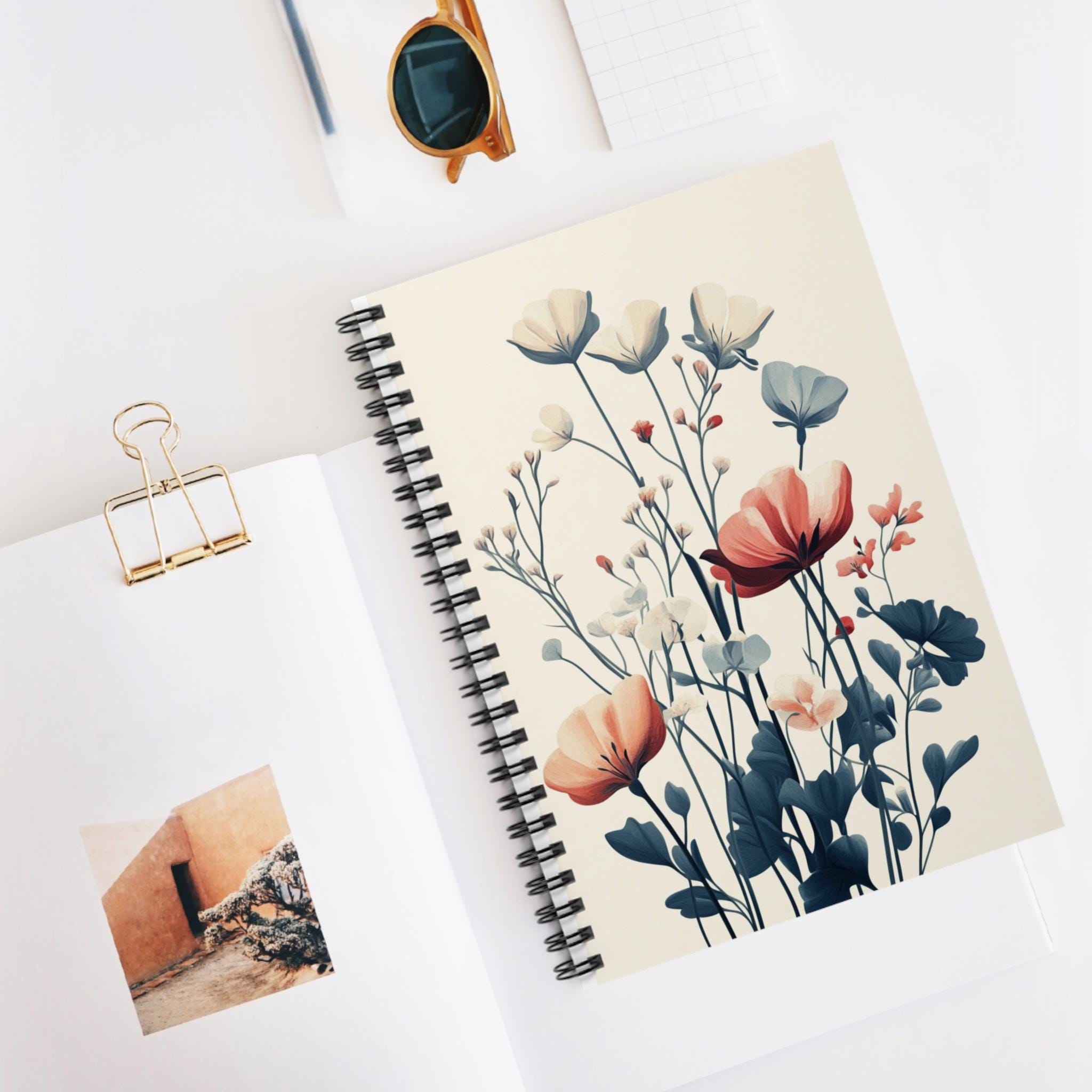 Floral Spiral Notebook - Beautiful Blossoms Design for Journaling, Note ...
