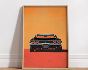Retro Muscle Car Poster, Vintage Garage Art (Digital Download)