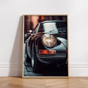 クラシックドイツ車マット縦型ポスター、車愛好家のためのヴィンテージウォールアート、自動車装飾、男の隠れ家装飾、愛好家へのギフト