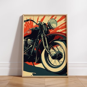 Vintage Motorcycle Matte Poster, Retro Wall Art, Biker Decor, Perfect Gift for Motorcycle Enthusiasts, Home Office Wall Decor