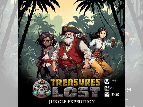 Board Game: Treasures Lost - Fantasy Print-and-Play adventure.