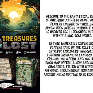 Board Game: Treasures Lost - Fantasy Print-and-Play adventure. image 3